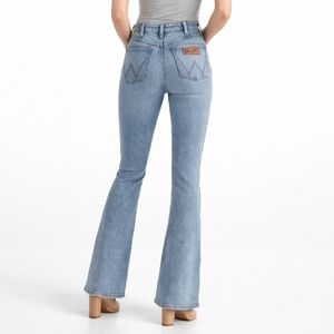 Wrangler Retro High Rise Flare Light Wash Jeans 28 Cowgirl Country